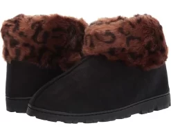 Jessica Simpson Women's And Girls Microsuede Super Soft Bootie Slippers With Indoor Outdoor Sole- Mommy & Me Set Options
